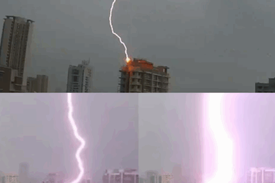 What Happened When Lightning Hit a Tower in Mumbai? Witnesses Shocked
