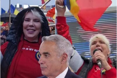 Silvia Dumitrescu i-a cântat “La mulți ani” lui Călin Georgescu, în Piața Constituției. VIDEO